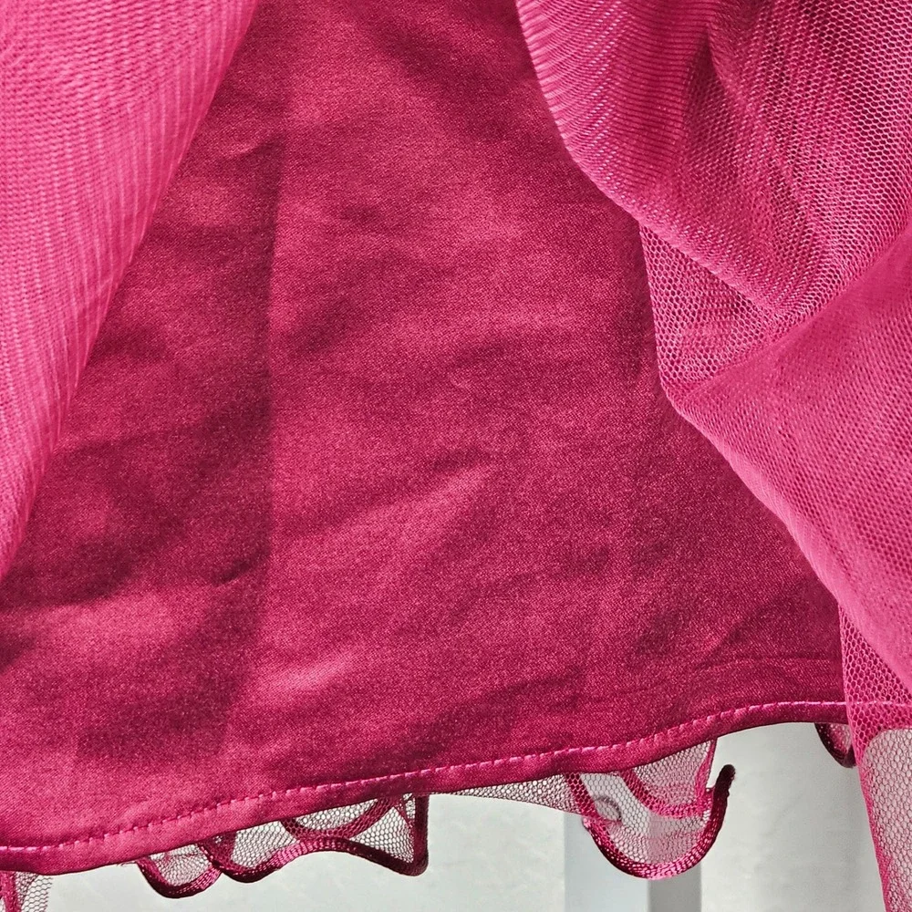 Beautees Girls Burgundy Sequin Tulle Party Dress Size 6X Formal Holiday Wine